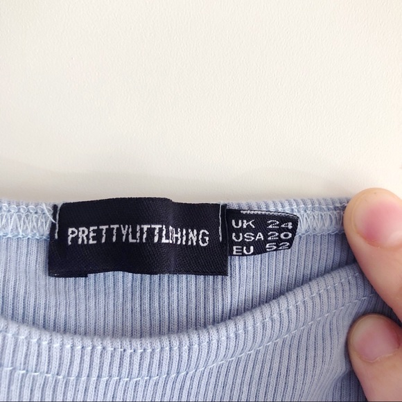 Powder Blue Bodycon Bardot Dress - Picture 3 of 3